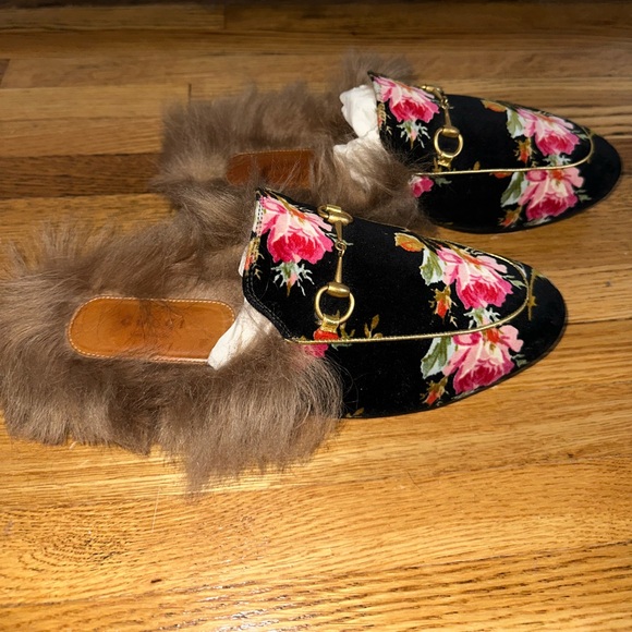 Gucci Princetown Velvet Floral Mike’s - Picture 1 of 4